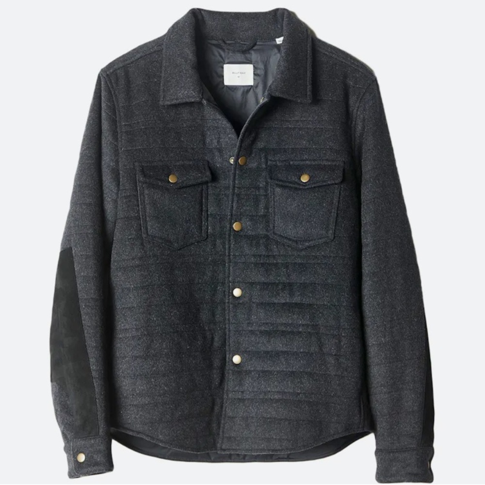 Billy Reid Men's Black Quilted Shirt Jacket